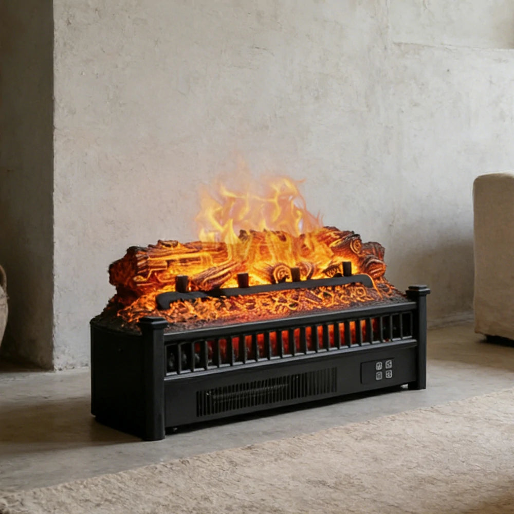LUXORA Electric Fireplace Heater 3D Log Flame Insert 700W-1600W Indoor Heater with Remote Control