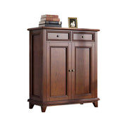 LUXORA Solid Wood 2 Door Shoe Cabinet with Multi-Drawer Storage American Style Entryway Organizer for Hallway Foyer - Walnut