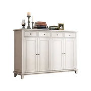 LUXORA Solid Wood 4 Door Shoe Cabinet with Multi-Drawer Storage American Style Entryway Organizer for Hallway Foyer - White