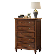 LUXORA Solid Wood 5 Drawer Chest with Large Storage American Style Cabinet for Living Room Bedroom Entryway