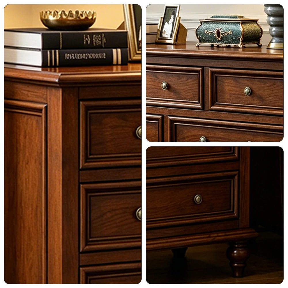 LUXORA Solid Wood 7 Drawer Chest with Large Storage American Style Cabinet for Living Room Bedroom Entryway