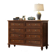 LUXORA Solid Wood 8 Drawer Chest with Large Storage American Style Cabinet for Living Room Bedroom Entryway