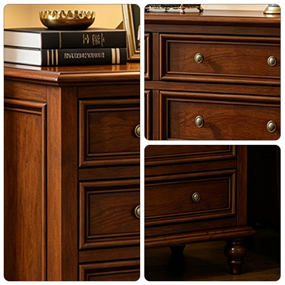LUXORA Solid Wood 9 Drawer Chest with Large Storage American Style Cabinet for Living Room Bedroom Entryway