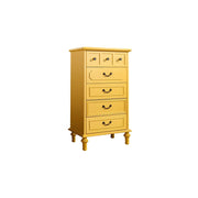 LUXORA Solid Wood Tallboy Chest of Drawers Vintage Storage Cabinet for Bedroom 60cm - Yellow
