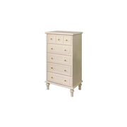 LUXORA Solid Wood Tallboy Chest of Drawers Vintage Storage Cabinet for Bedroom 60cm - Beige