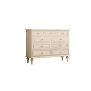 LUXORA Solid Wood 9 Drawer Dresser Vintage Storage Cabinet for Bedroom Living Room 120cm - Beige