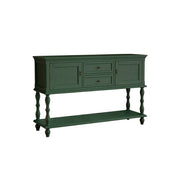 LUXORA Solid Wood Side Cabinet Embossed Grain Storage Console 120/140cm for Entryway Living Room - Green