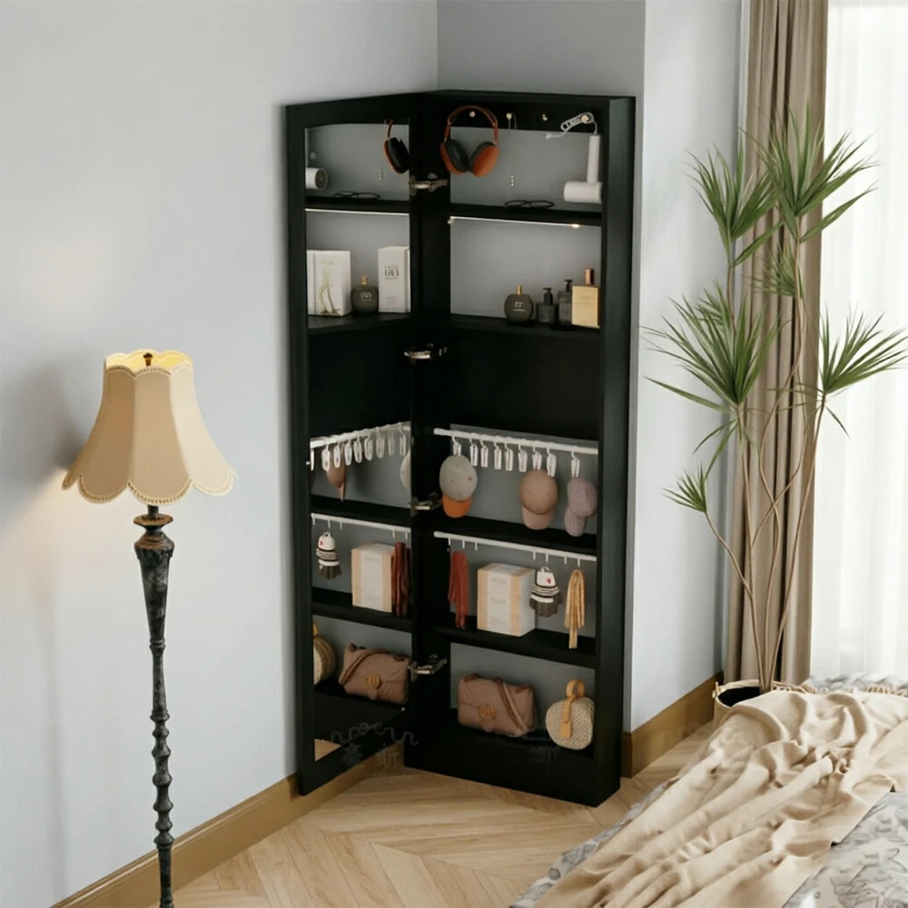 LUXORA Vintage Dressing Cabinet Large Storage Vanity Organizer for Bedroom Walk-In Closet - Black
