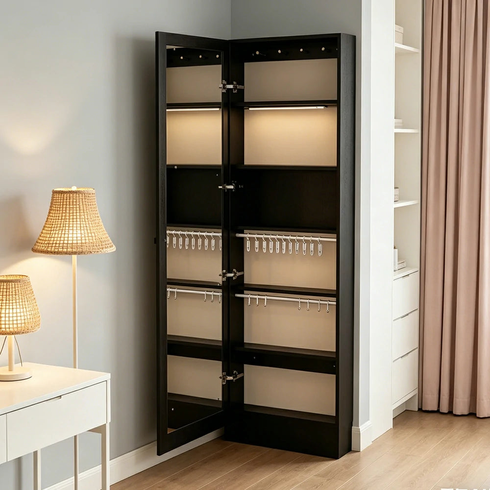 LUXORA Vintage Dressing Cabinet Large Storage Vanity Organizer for Bedroom Walk-In Closet - Black