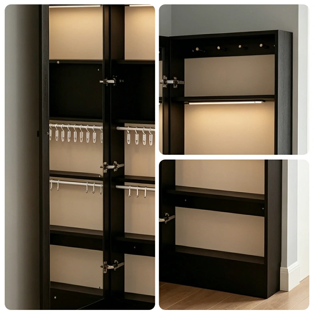 LUXORA Vintage Dressing Cabinet Large Storage Vanity Organizer for Bedroom Walk-In Closet - Black