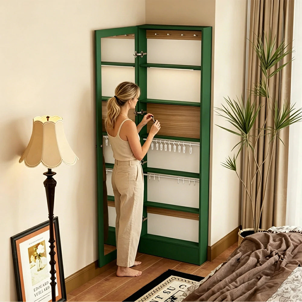 LUXORA Vintage Dressing Cabinet Large Storage Vanity Organizer for Bedroom Walk-In Closet - Green