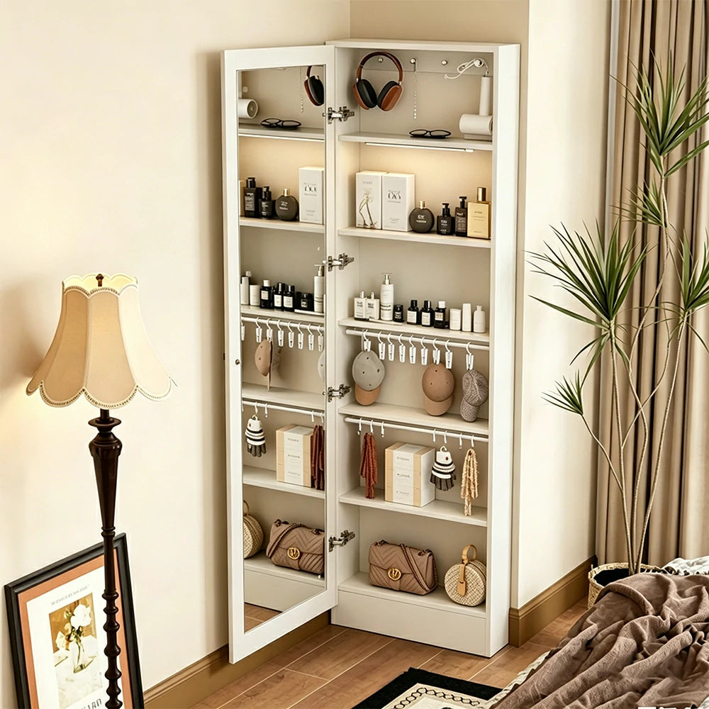 LUXORA Vintage Dressing Cabinet Large Storage Vanity Organizer for Bedroom Walk-In Closet - Beige