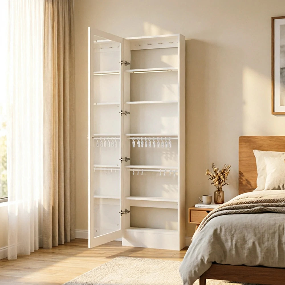 LUXORA Vintage Dressing Cabinet Large Storage Vanity Organizer for Bedroom Walk-In Closet - Beige