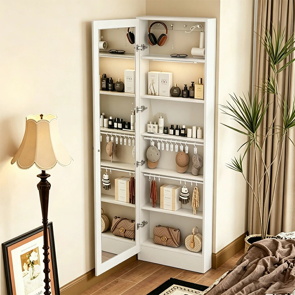 LUXORA Vintage Dressing Cabinet Large Storage Vanity Organizer for Bedroom Walk-In Closet - White