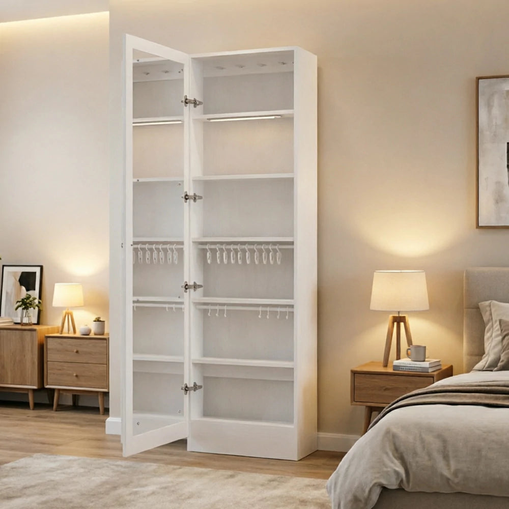 LUXORA Vintage Dressing Cabinet Large Storage Vanity Organizer for Bedroom Walk-In Closet - White