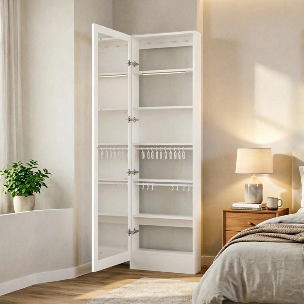 LUXORA Vintage Dressing Cabinet Large Storage Vanity Organizer for Bedroom Walk-In Closet - White