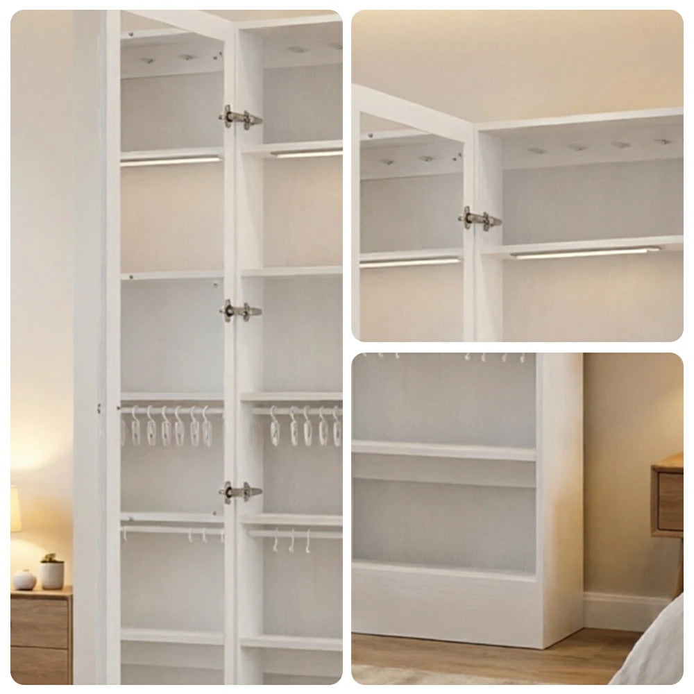 LUXORA Vintage Dressing Cabinet Large Storage Vanity Organizer for Bedroom Walk-In Closet - White
