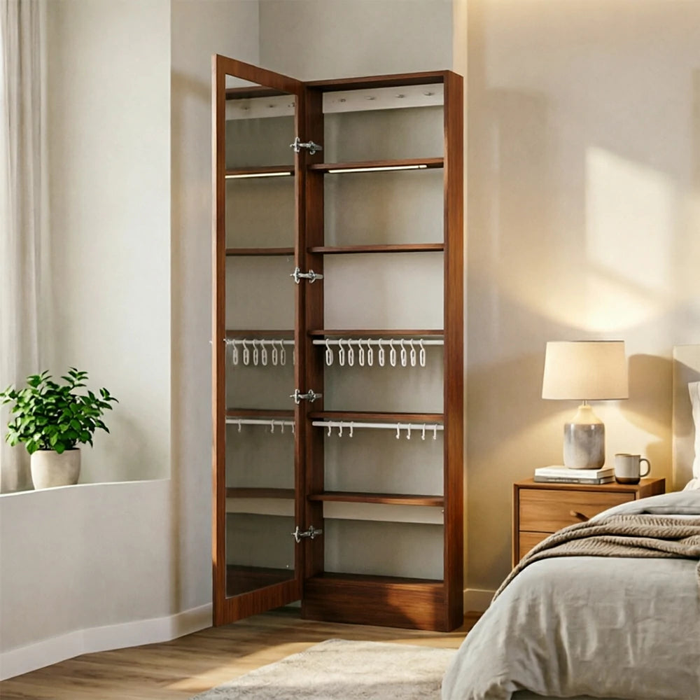 LUXORA Vintage Dressing Cabinet Large Storage Vanity Organizer for Bedroom Walk-In Closet - Brown