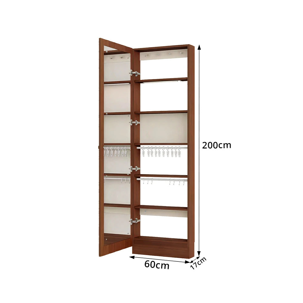 LUXORA Vintage Dressing Cabinet Large Storage Vanity Organizer for Bedroom Walk-In Closet - Brown