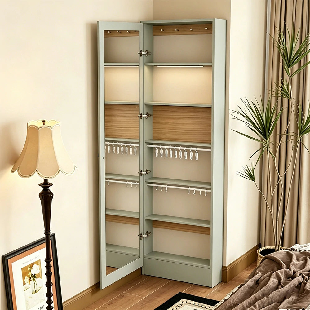 LUXORA Vintage Dressing Cabinet Large Storage Vanity Organizer for Bedroom Walk-In Closet - Grey&Green