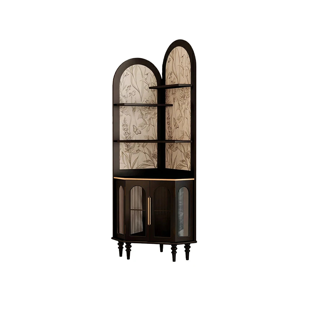 LUXORA Corner Storage Cabinet Multi-Layer Space Saving Organizer for Living Room Small Spaces - Black