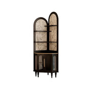 LUXORA Corner Storage Cabinet Multi-Layer Space Saving Organizer for Living Room Small Spaces - Black