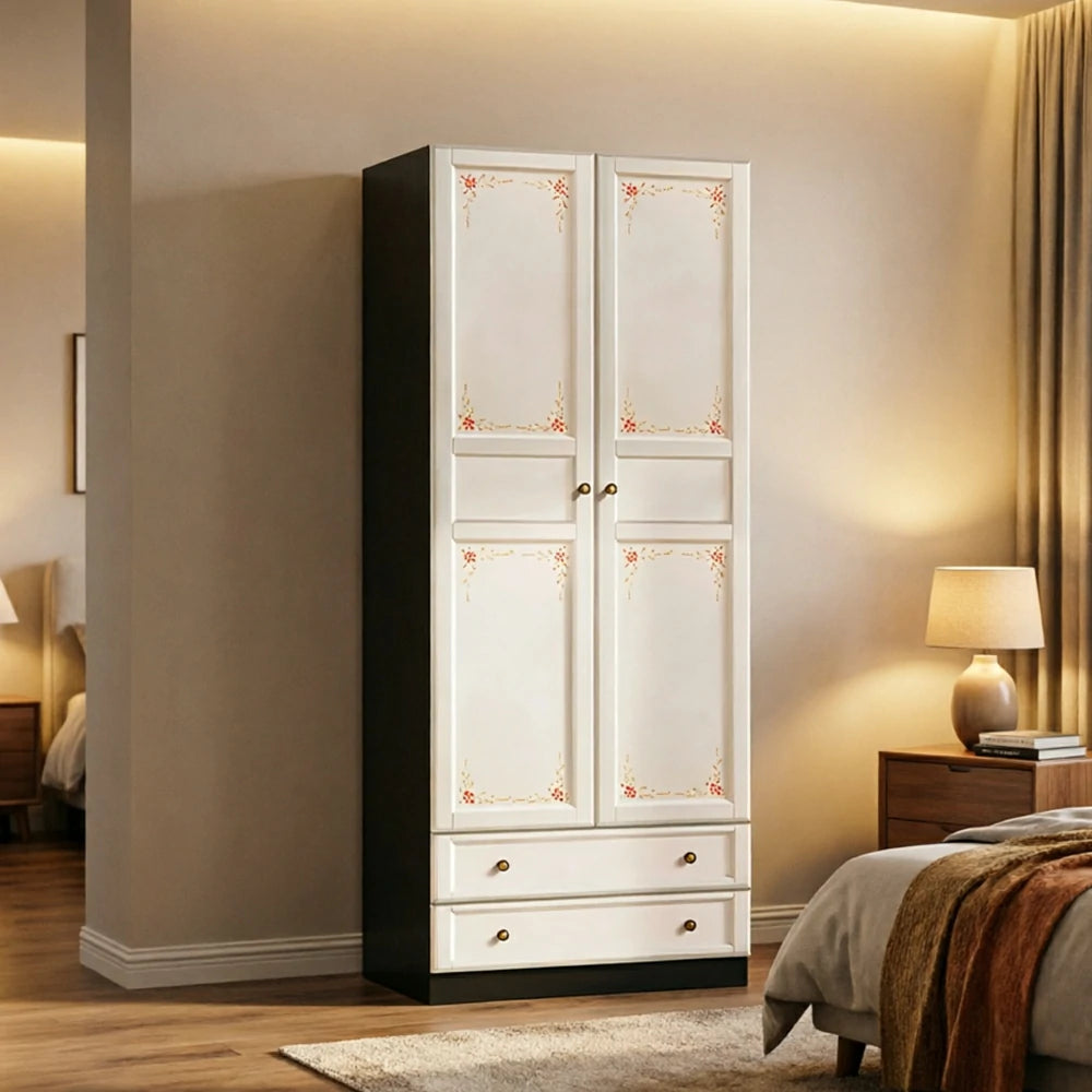 LUXORA Two Door Modular Full Wall Wardrobe Large Capacity Storage Cabinet for Bedroom Walk-In Closet - Beige