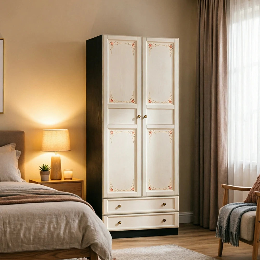 LUXORA Two Door Modular Full Wall Wardrobe Large Capacity Storage Cabinet for Bedroom Walk-In Closet - Beige