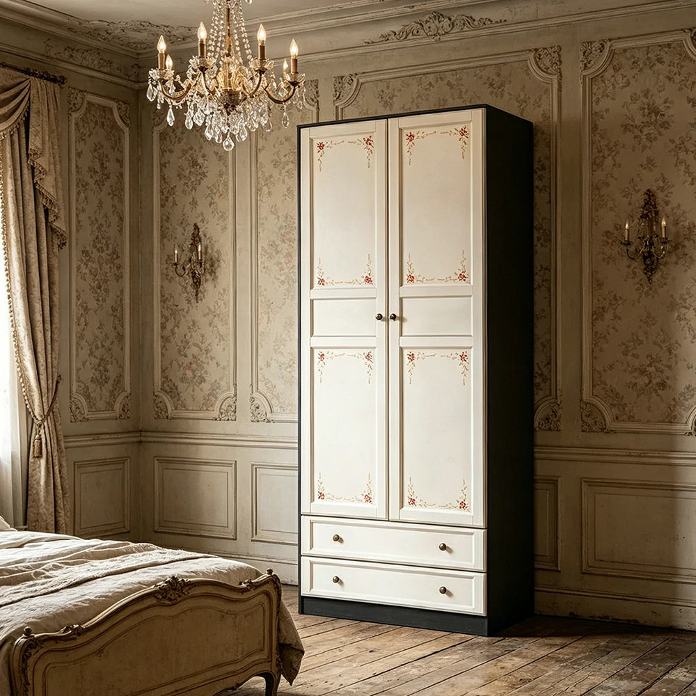 LUXORA Two Door Modular Full Wall Wardrobe Large Capacity Storage Cabinet for Bedroom Walk-In Closet - Beige