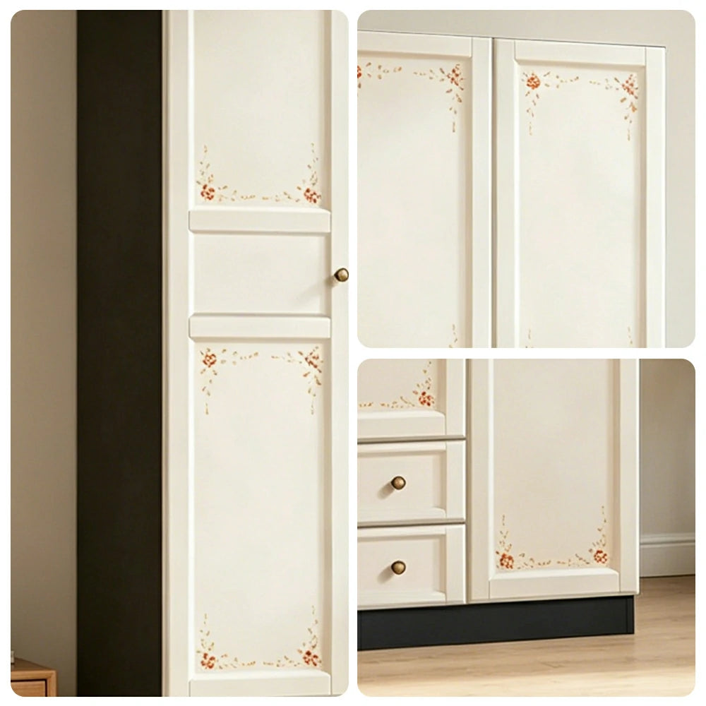LUXORA Three Door Modular Full Wall Wardrobe Large Capacity Storage Cabinet for Bedroom Walk-In Closet - Beige