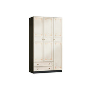 LUXORA Three Door Modular Full Wall Wardrobe Large Capacity Storage Cabinet for Bedroom Walk-In Closet - Beige