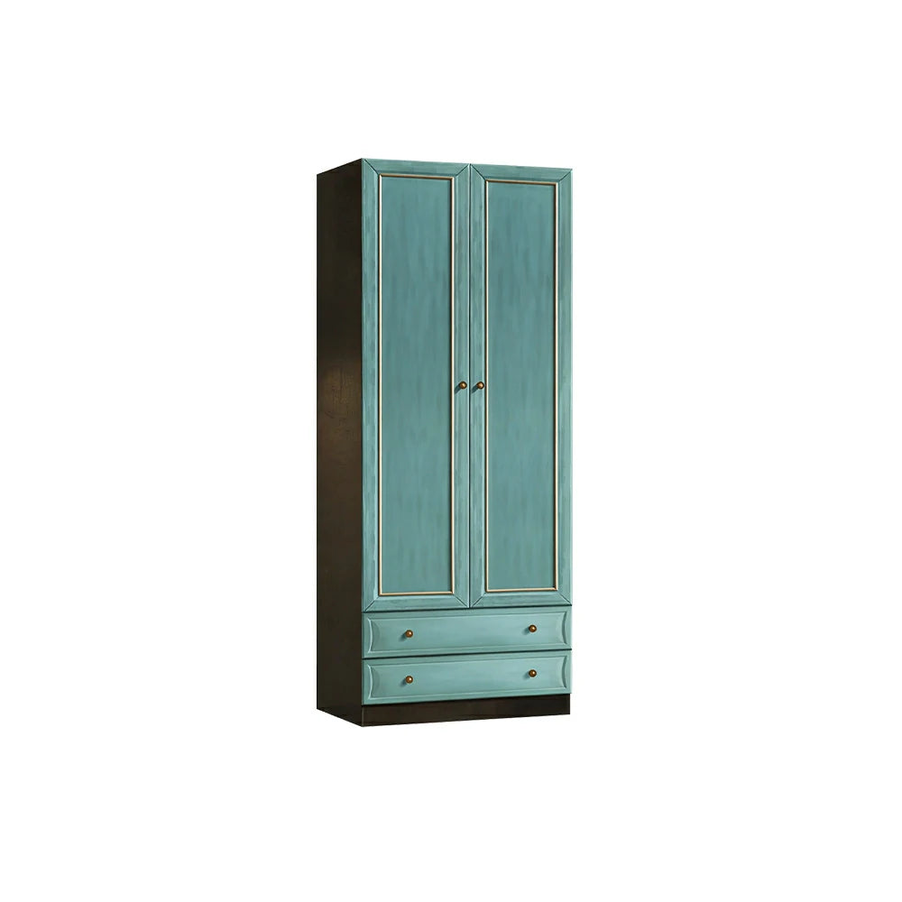 LUXORA Two Door Modular Full Wall Wardrobe Large Capacity Storage Cabinet for Bedroom Walk-In Closet - Blue