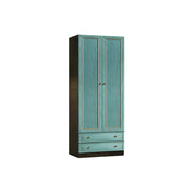 LUXORA Two Door Modular Full Wall Wardrobe Large Capacity Storage Cabinet for Bedroom Walk-In Closet - Blue