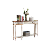LUXORA Vintage Entryway Console Table Hand-Painted Solid Wood Accent Table for Hallway Living Room - White