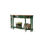 LUXORA Vintage Entryway Console Table Hand-Painted Solid Wood Accent Table for Hallway Living Room - Green