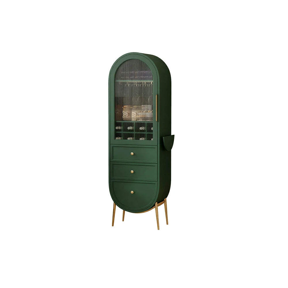LUXORA Vintage Sideboard Wine Cabinet Metal Frame Storage Unit for Living Room Dining Room - Green