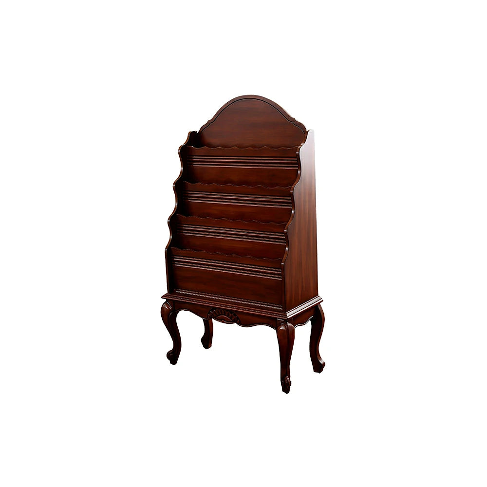 LUXORA Vintage Display Cabinet Multi-Layer Solid Wood Storage Shelf for Living Room Reading Corner - Brown