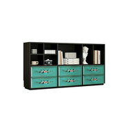 LUXORA Modular Storage Cabinet 6 Drawer Hand-Painted Organizer for Living Room Bedroom - Black