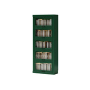 LUXORA Tall Storage Cabinet Solid Wood Flip Up Door Display Shelf for Living Room Study & Leisure Spaces - Green