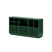 LUXORA Solid Wood Combination Cabinet FAS Rubber Wood Multi Zone Storage for Living Room Kids Room & Study - Green