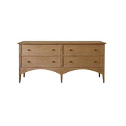LUXORA French Natural Solid Wood 4-Drawer Entryway Cabinet - 160cm Hallway Storage Sideboard - Natural Wood