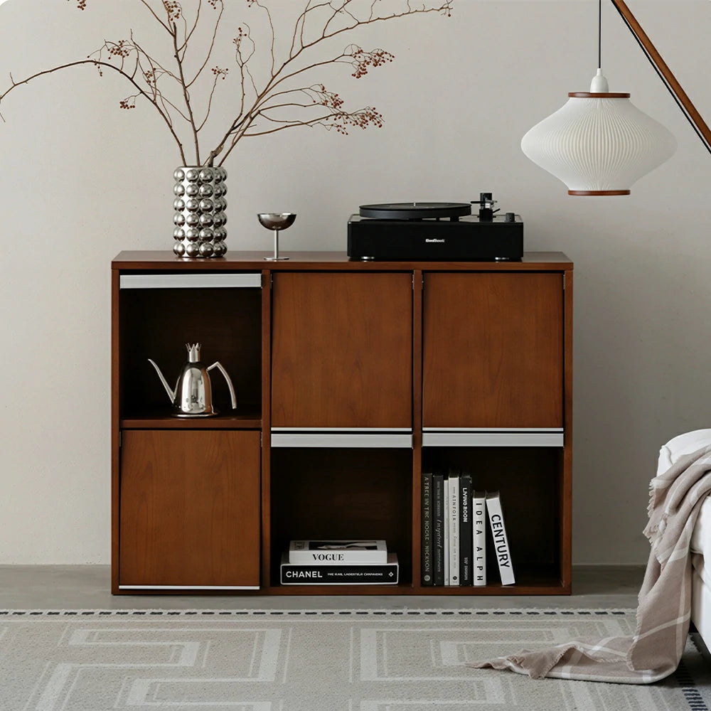 LUXORA Wooden Storage Side Cabinet Multi Compartment Wide Top 6 Door for Living Room Dining Room Study