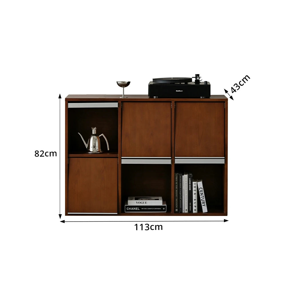 LUXORA Wooden Storage Side Cabinet Multi Compartment Wide Top 6 Door for Living Room Dining Room Study