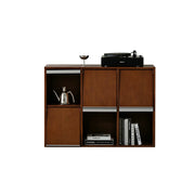 LUXORA Wooden Storage Side Cabinet Multi Compartment Wide Top 6 Door for Living Room Dining Room Study