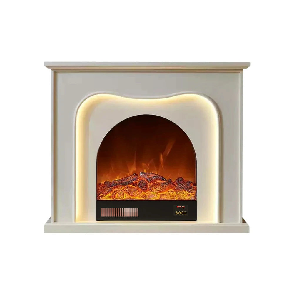 LIVARA 120cm Electric Fireplace TV Cabinet – Solid Wood Frame, 3D Flame Effect, Dual Core Options, Elegant Design with Functional Storage