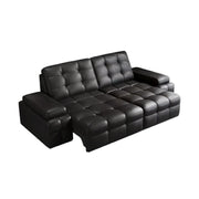 LUXORA 2.05/2.65m Double Electric Recliner Sofa Zero-Wall Design Multi-Mode Adjustable Backrest Ergonomic Comfort Top-Grain Leather - Black