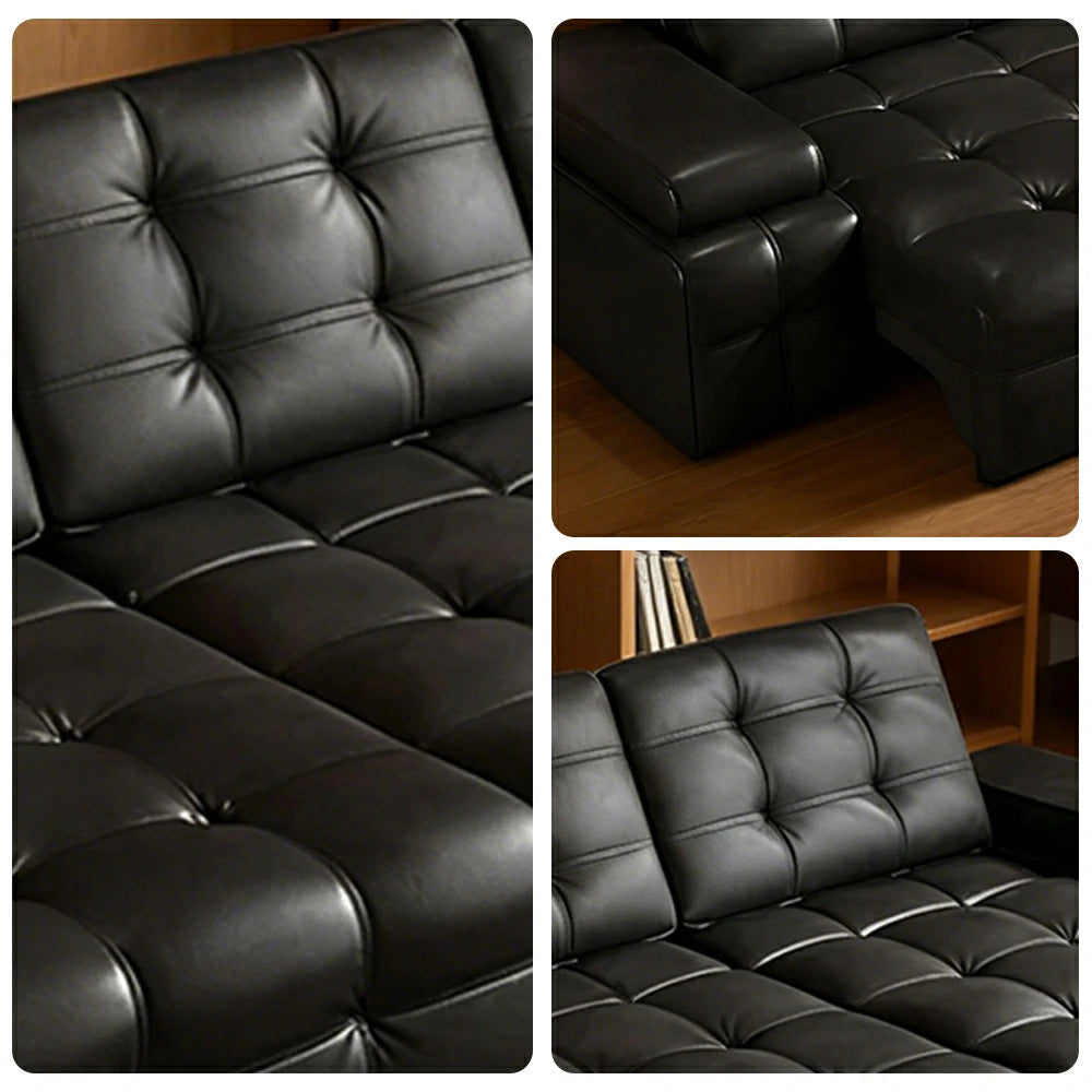 LUXORA 2.7/3.6m Triple Electric Recliner Sofa Zero-Wall Design Multi-Mode Adjustable Backrest Ergonomic Comfort Top-Grain Leather - Black