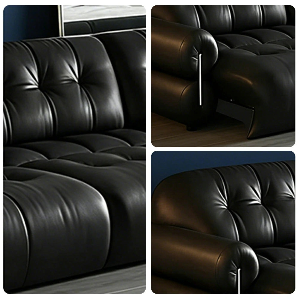 LUXORA 320/440cm 4-Seater Quad Electric Recliner Sofa Zero-Wall Design Multi-Mode Adjustable Backrest Ergonomic Comfort Top-Grain Leather - Black