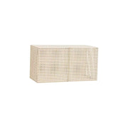 LUXORA Wall-Mounted Storage Cabinet - Magnetic Soft-Close System - Powder-Coated Steel Frame - Modern Perforated Mesh Design - White