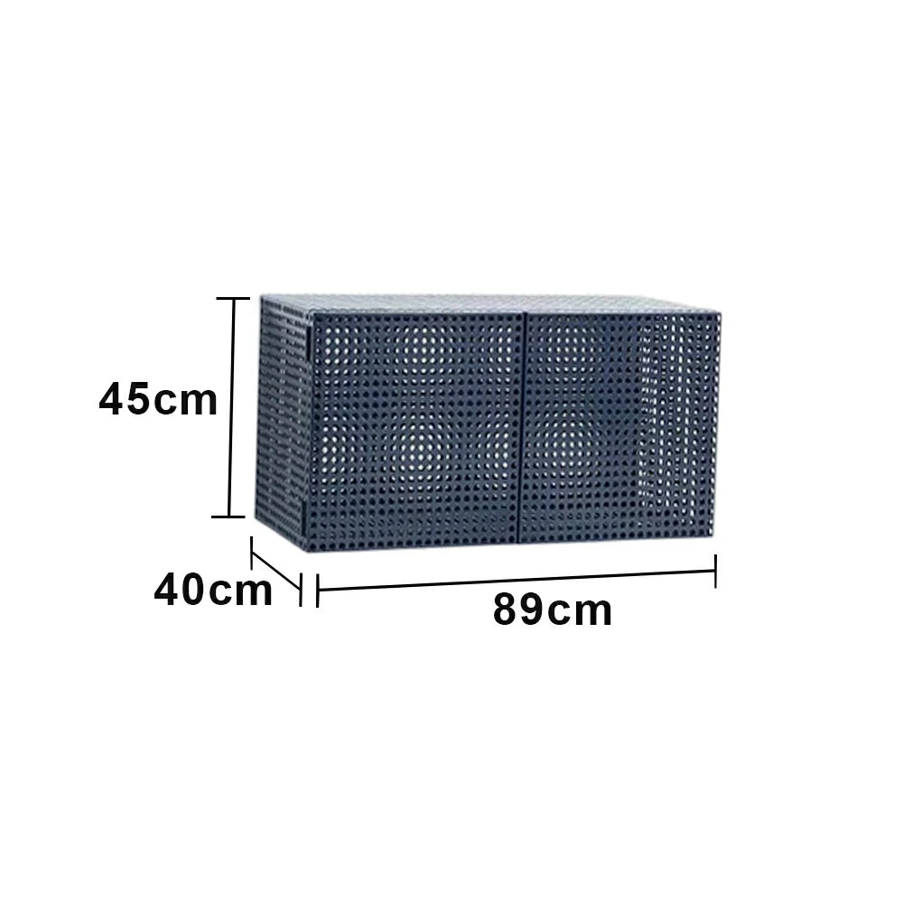 LUXORA Wall-Mounted Storage Cabinet - Magnetic Soft-Close System - Powder-Coated Steel Frame - Modern Perforated Mesh Design - Blue